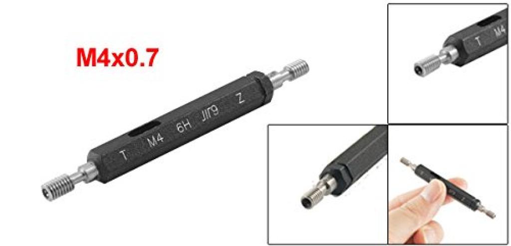 uxcell Steel Pipe Thread Plug M4 6H Gauge, Double-Ended, Thread,