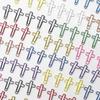 100 Pcs Colored Cross Paper Clips Assorted Colorful Coated Paperclips for Christian Journaling Supplies and Everyday Use