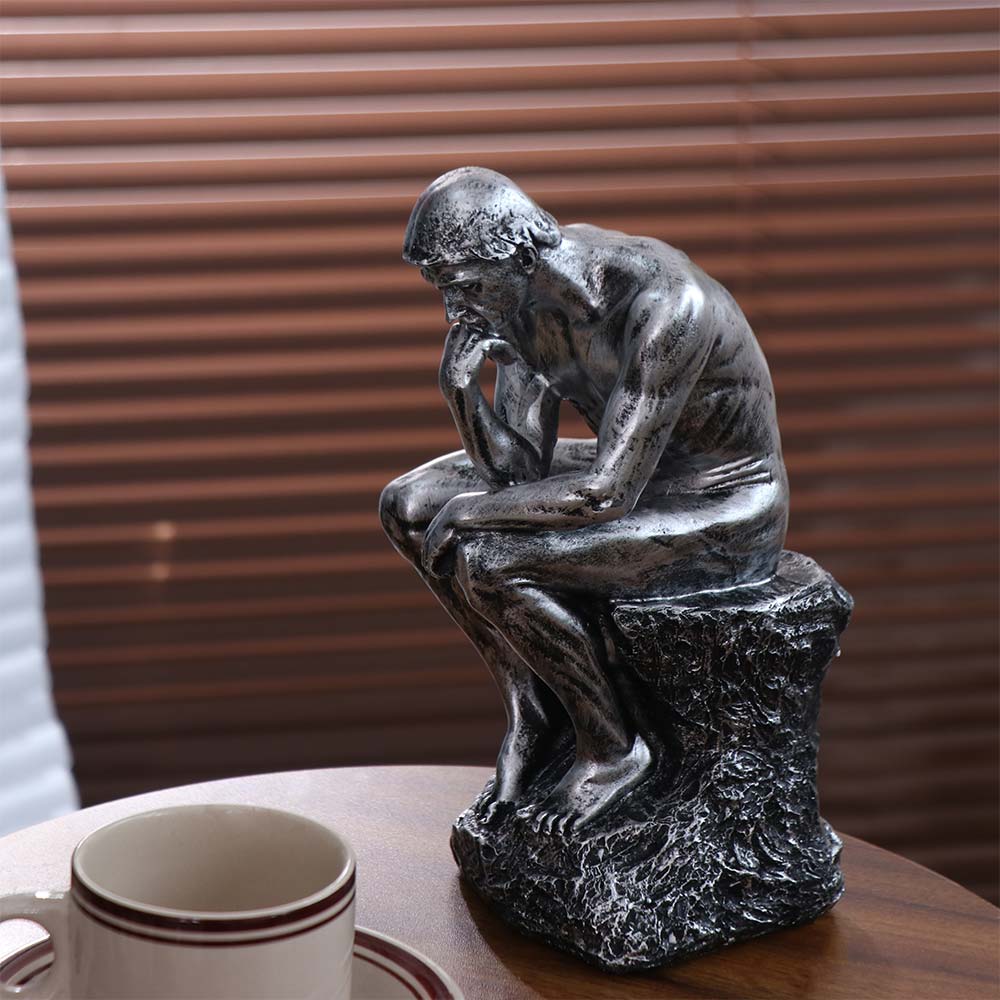 European Style Thinker Sitting Resin Sculpture Creative Thinker Desk Craft Living Room