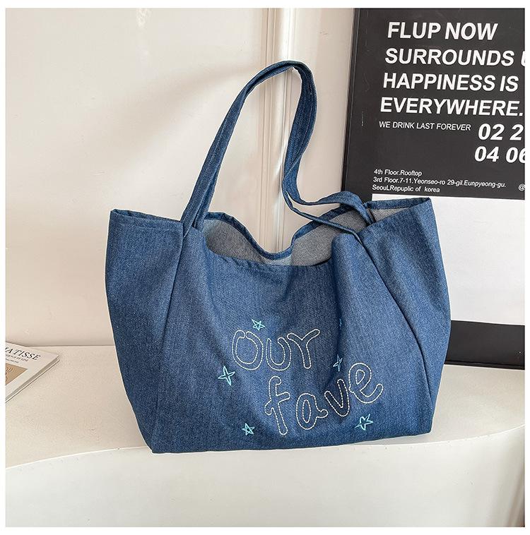 

Large capacity lazy wind butot bag women s new commuting class shoulder bag portable big bag tide синій