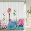 Tenda da bagno 3D con stampa di bellissimi fiori europei, tenda da doccia impermeabile in poliestere, tenda decorativa per la casa con ganci