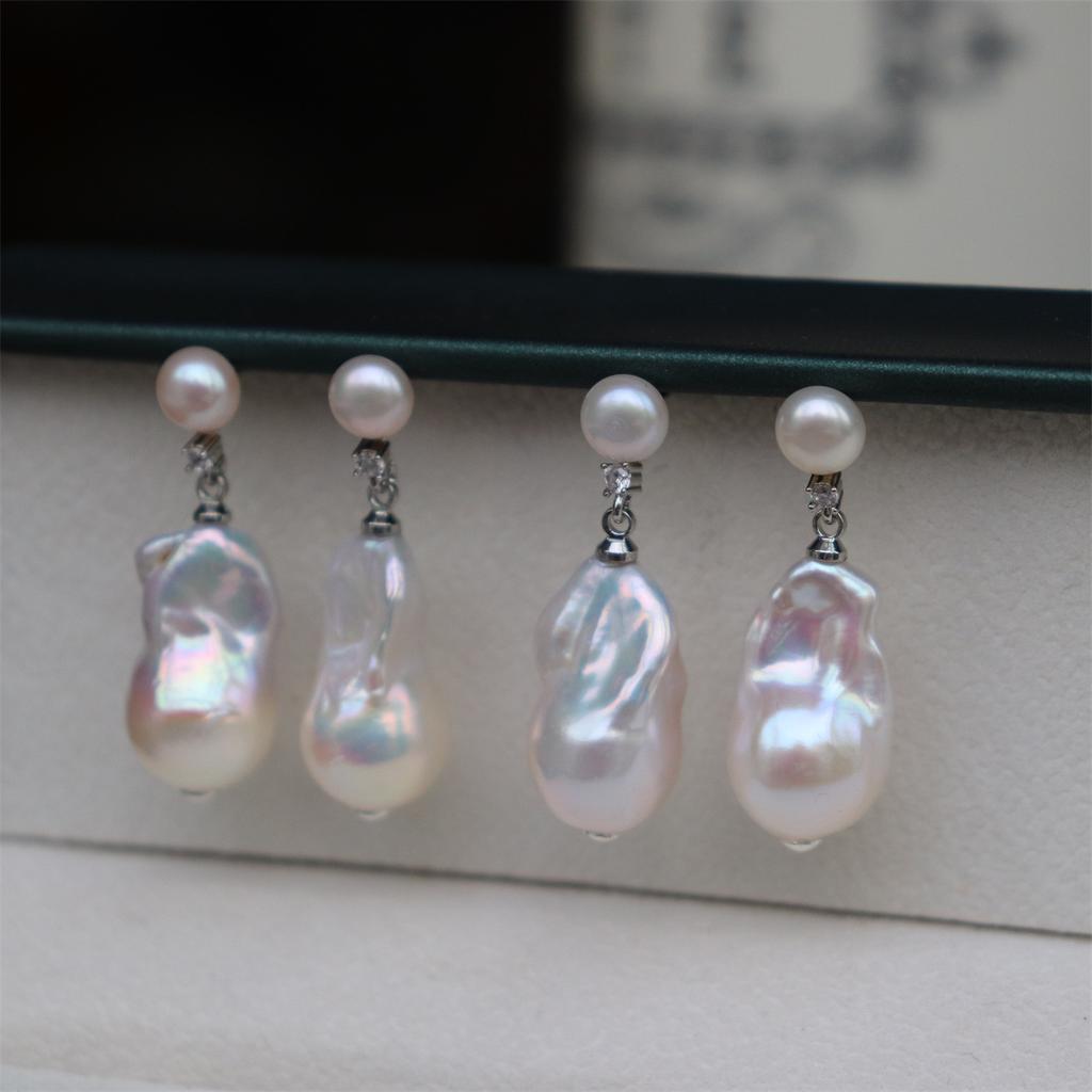 Design a new model Goddess-style, vintage French court-inspired, high-luster freshwater baroque pearl earrings