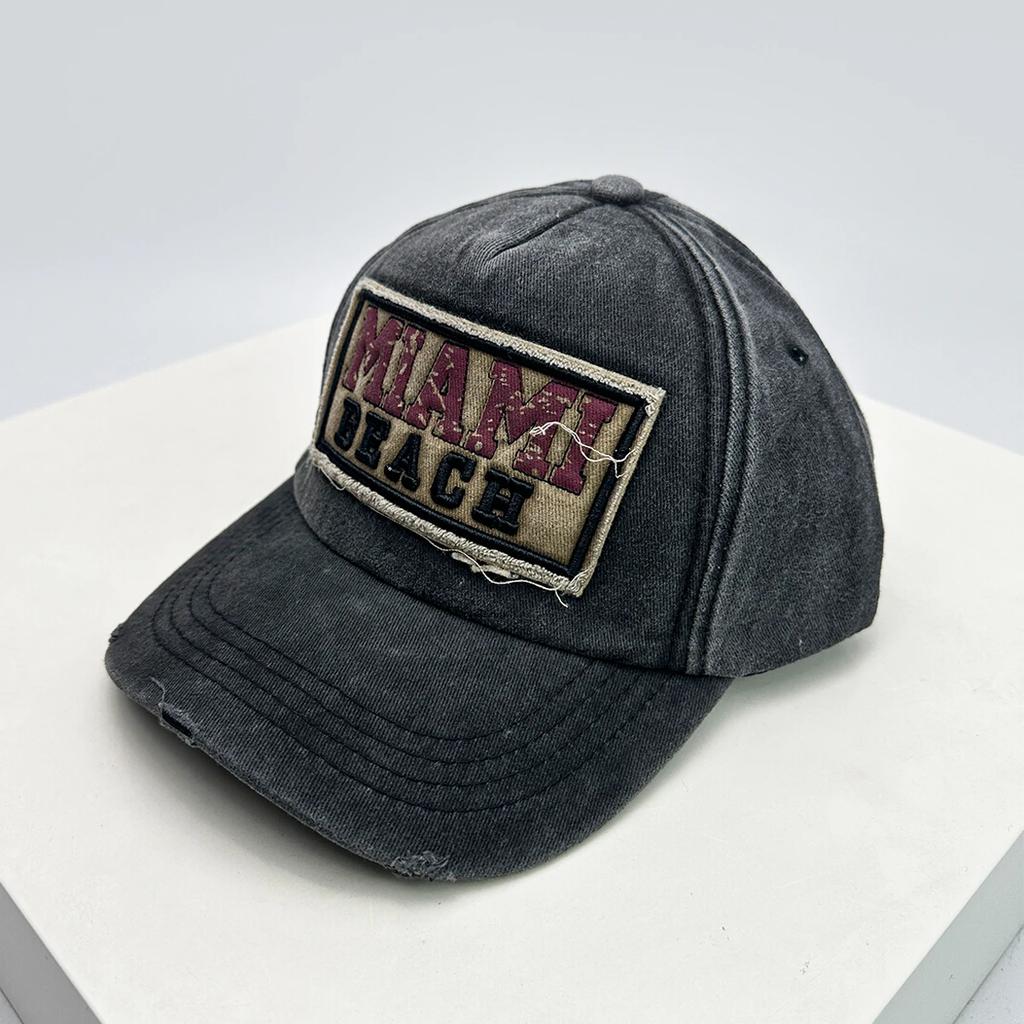 Baseball Style Broken Letterings Alphabet Miami Stitched Stitching Embroidered Women Men For Neutral Gender Fresh Caps Peaked Hats Sunshade Retro