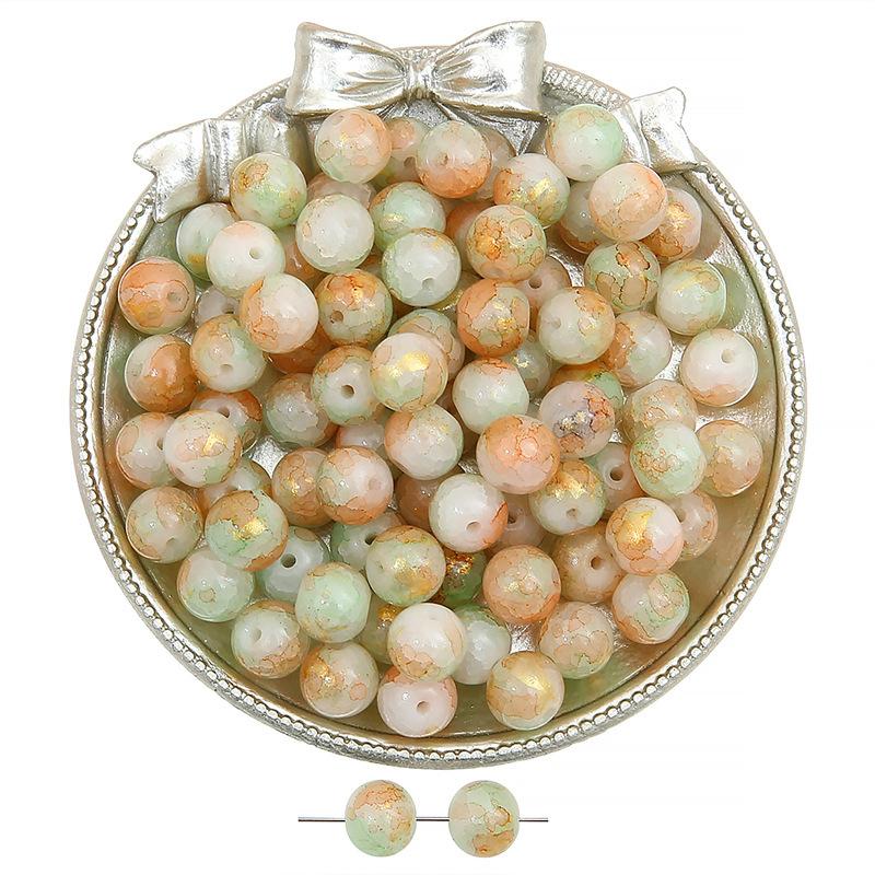Szklany Jadeit Złamane Posypki Koraliki Vintage Okrągłe Koraliki Ręcznie Robione Diy Ręcznie Koraliki Sznurkowe Biżuteria Akcesoria Glazura Pop Luźne Koraliki Piękny Kolor