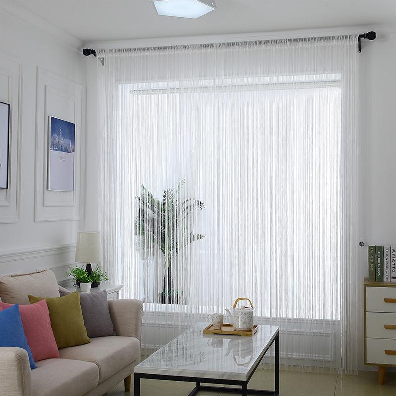 300x300cm Fadenvorhänge Sichtschutz Band Schnur Raumteiler Jalousie für Wohnzimmer Tür Wand Fensterpaneel Quasten Vorhang