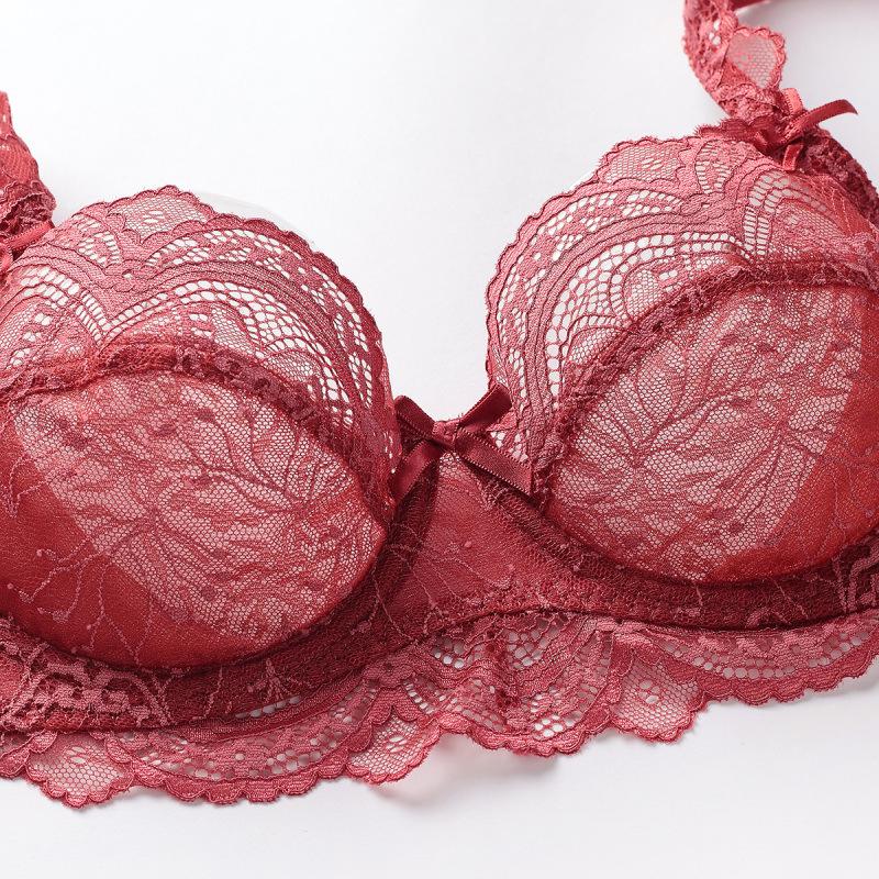 Krajková sexy ultratenká push-up podprsenka pro ženy