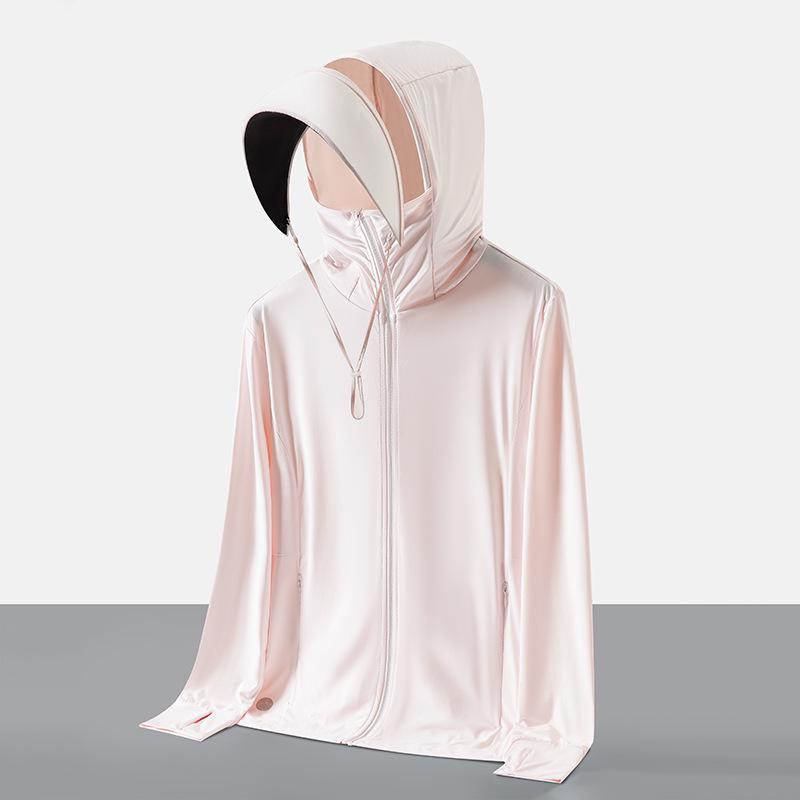 UPF100+ Ice Silk Sun Protection Jacket with Removable Brim - Anti-UV, Cooling, Breathable for Outdoor Use