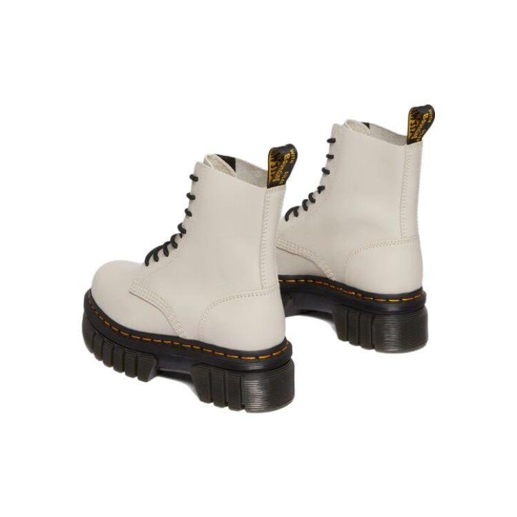 Dr. Martens Leather Solid Color Thick Sole Lace-Up Short Martin Boots Unisex Boots White 27149055