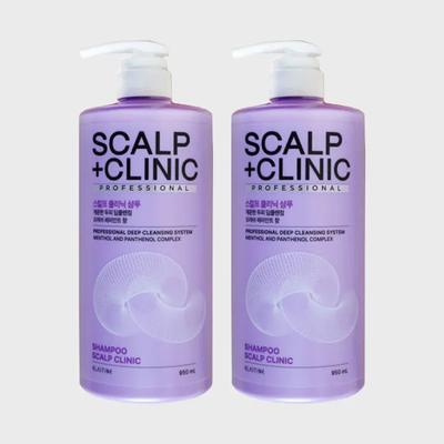 Elastine_ Scalp Clinic Mildly Acidic Scalp Deep Cleansing Shampoo Fresh Peppermint Scent 950ml X 2