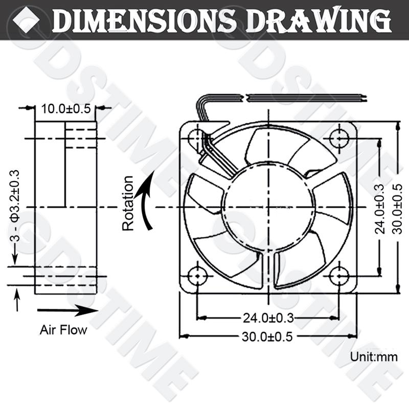 GDSTIME 3010 Fan 24V Ball Bearings Brushless Fan 30x10MM 12V 5V Cooling Fan 30MM Micro Fan for Car Lamp,3D Printer Part Cooling Fuel Injectors 6