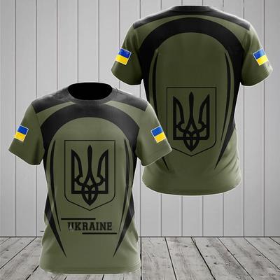 UKRAINA Herr-T-shirt Sommar Kortärmad Streetwear Ukrainas nationella flagga 3D-tryck Pullover Wear Oversized T-shirt Herrkläder