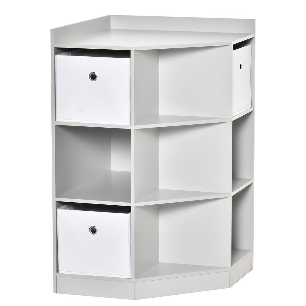 Storage Shelf for Kids, 3 Non-Woven Fabric Drawers, MDF, Anti-Tip, Grey