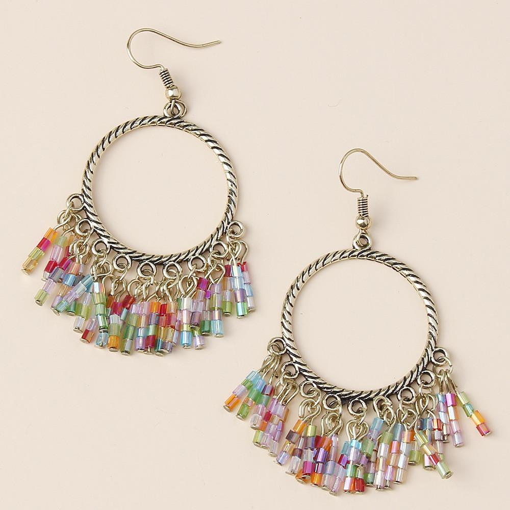 Ethnic Modern Alloy Jewelry With Geometric Shape And Crystals Embellished