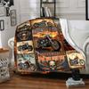 Motorcycle Theme Home Blanket Customize Your Names Comfortable Soft Lightweight Allseason Multipurpose Blanket For Picnics Sofas Offices Beds Living