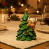 Christmas Party Supplies Highland Cow Stocking Figurine, Xmas Tree Cattle Resin Seasonal Shelf Decorations Statue, Animal Sculpture for Holiday