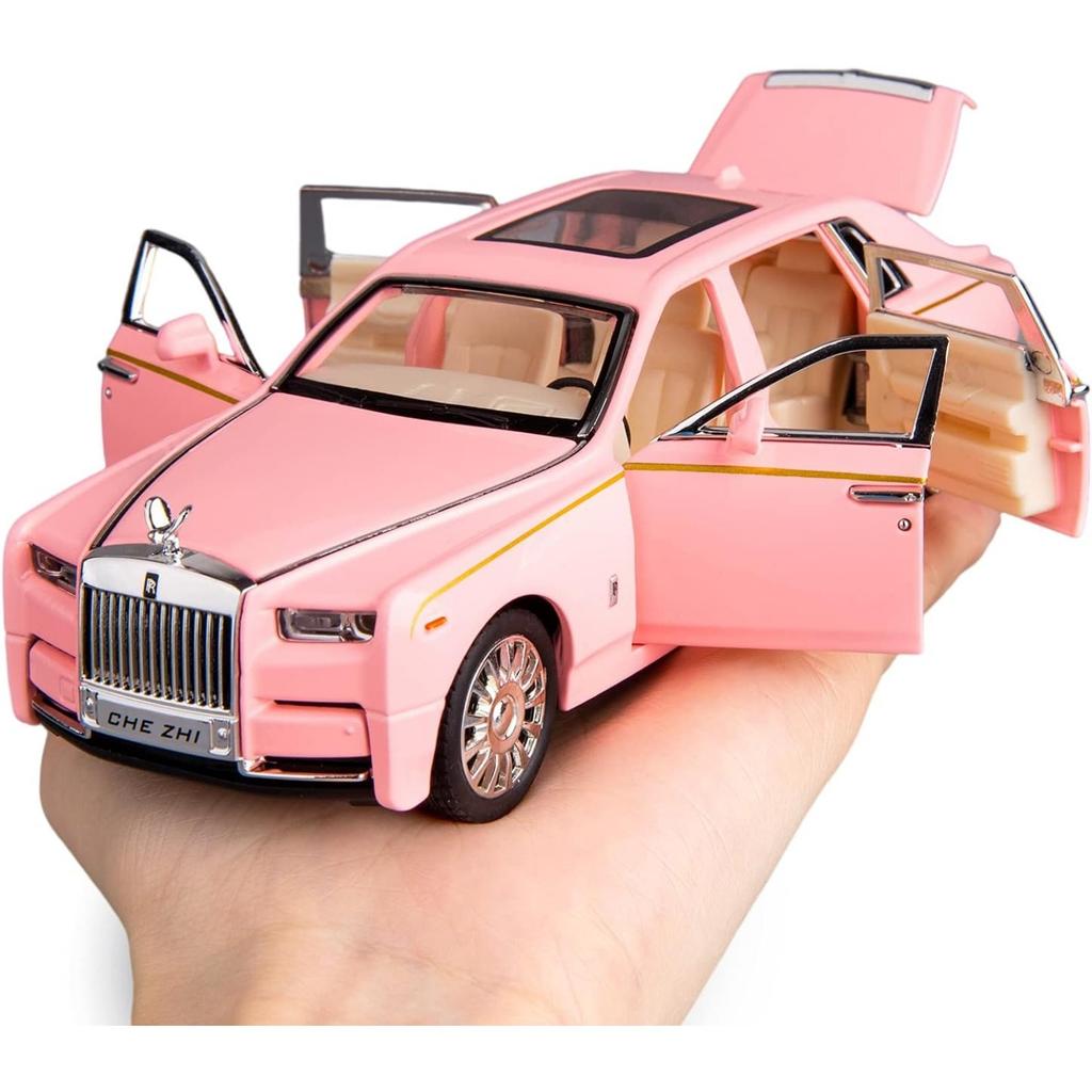 Rolls-Royce Phantom-Modellauto im Maßstab 1/32, Spielzeugauto mit Rückziehfunktion aus Zinklegierung mit Ton und Licht als Geschenk für Kinder, Jungen und Mädchen