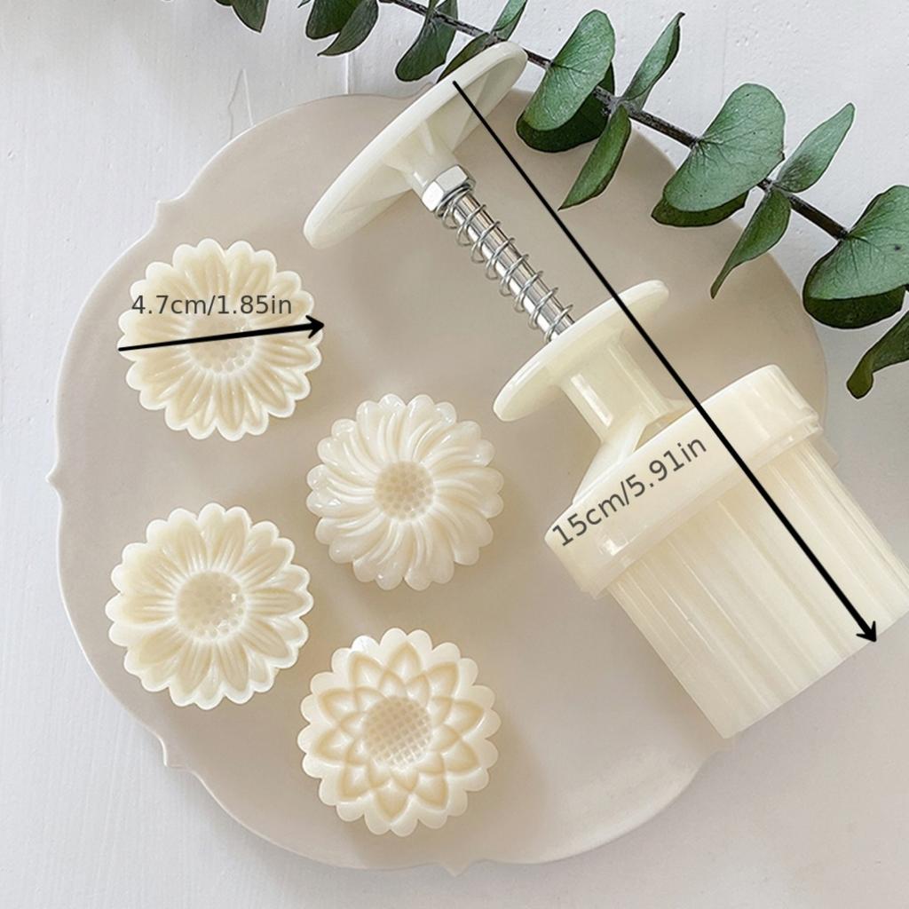 Forma do ciastek księżycowych w kształcie stokrotki, stemple do ciastek w kształcie kwiatów, urządzenie do robienia ciast księżycowych, narzędzia cukiernicze na Święto Środka Jesieni.