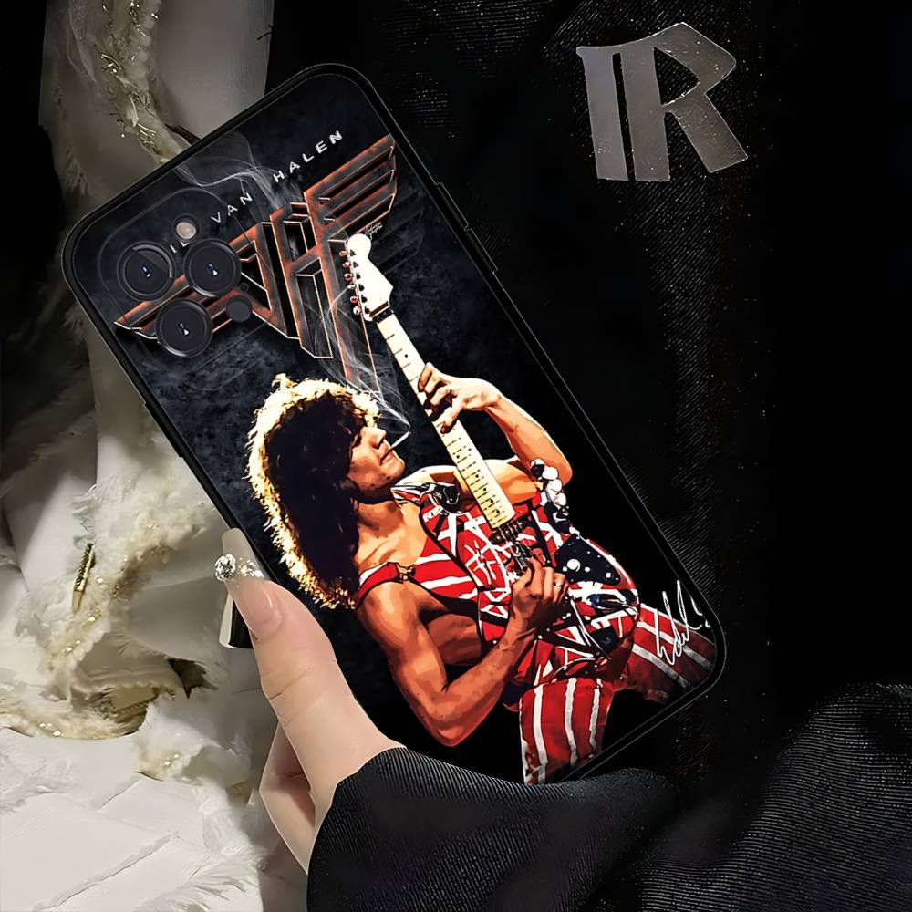 E-Eddie Van H-Halen Singer Phone Case For IPhone 17 16 15 14 13 12 11 Pro Max Plus Mini Silicone Black Cover iPhone 16