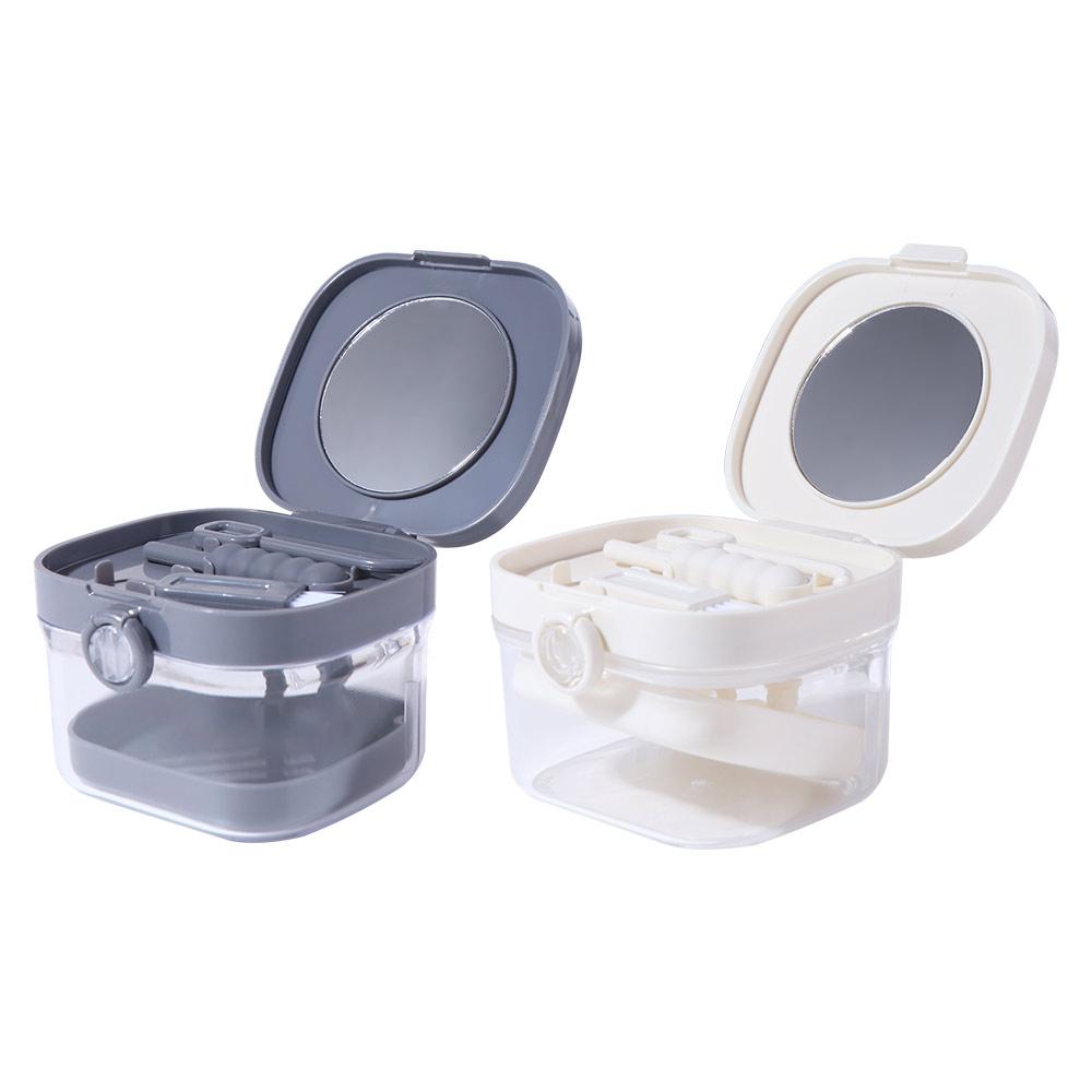 Portable Double Layer Braces Storage Box Transparent Cleaning Tooth Storage Case  False Teeth