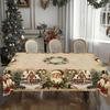 Christmas Tablecloth Snowflake Santa Claus Tablecloth Polyester Washable Tablecloth Modern Simple Anti Fouling