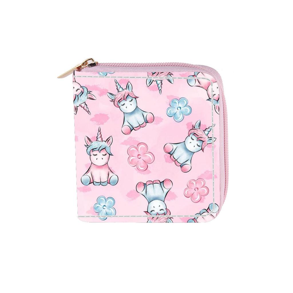 New Unicorn Short Zipper Small Wallet, Rainbow Wallet.