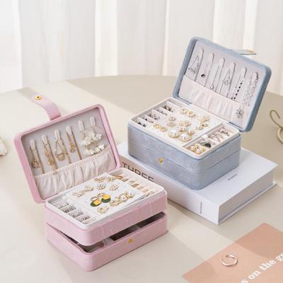 *Multi-Layer Portable Flannel Jewelry Box for Earrings, Necklaces, and Rings*