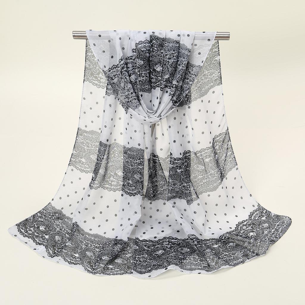 New Chiffon Printed Sun Protection Beach Scarf Scarf Thin Women's Versatile Chiffon Fresh Neck Scarf