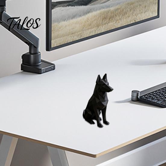 3D Printed Geometric Shepherd Dog Ornament, Minimalist Dog Sculpture for Nordic Light Luxury Home Decor, Entry Desk TV Cabinet Accent Gift