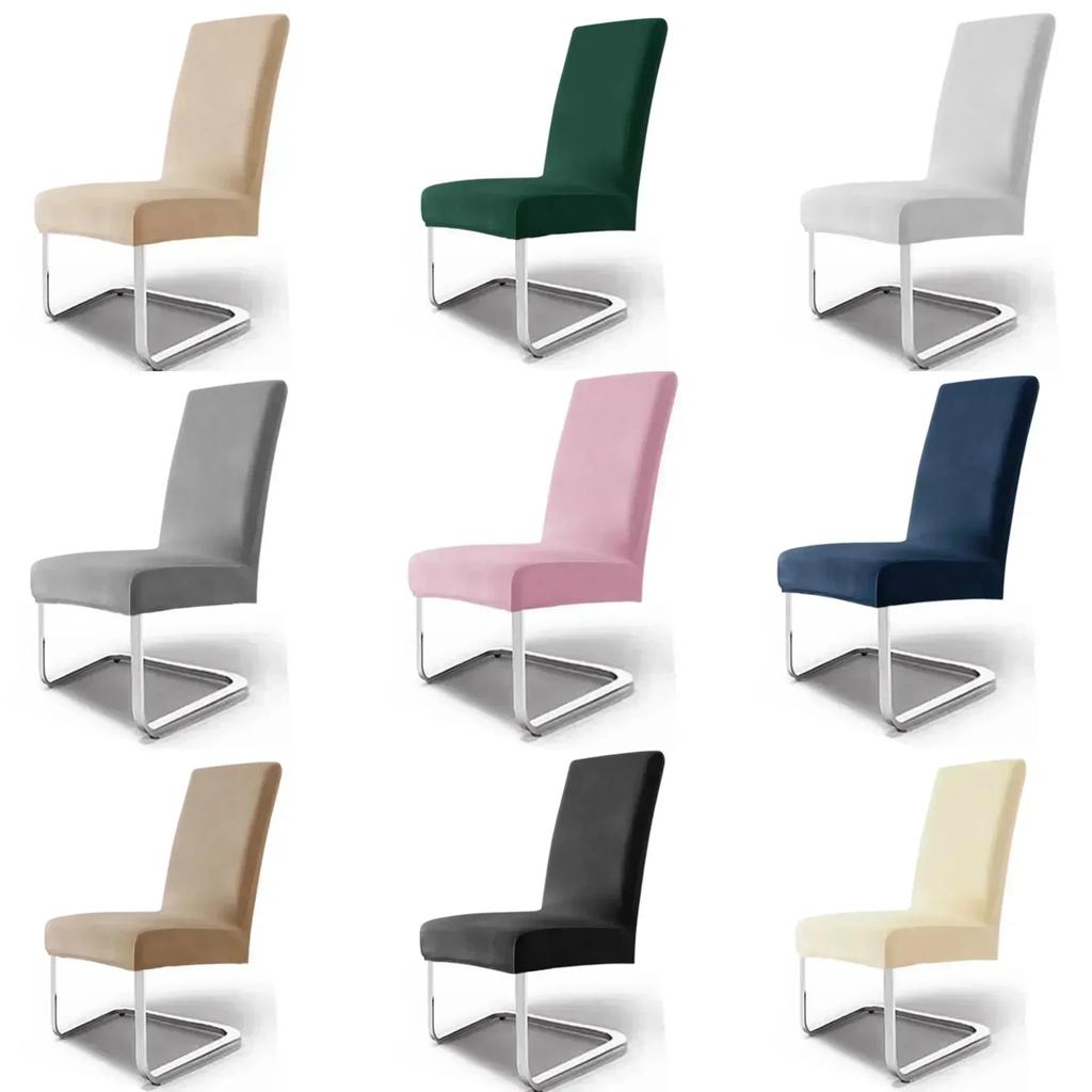 1/2 Stück Samt Stuhlbezug für Esszimmer Verstellbarer Hochzeitsstuhlbezug Elastischer Sitzschoner für Zuhause Bankett Restaurant