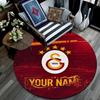 Custom Name,Galatasaray Pattern Round rug,Carpet Rug for Living Room Bedroom Playroom ,Non-slip Floor Mat,Holiday Gifts and Birthday Gifts.