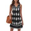 Women Summer Dresses V-Neck Print Sleeveless Sundress Casual Dress