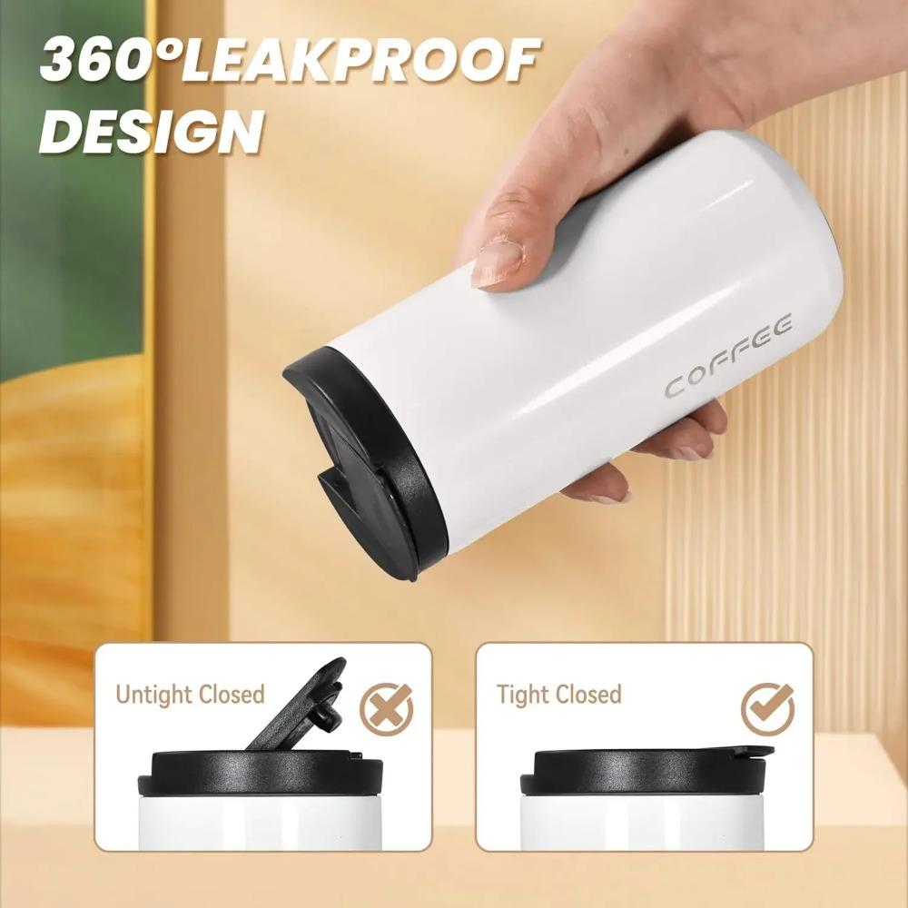 400ML Stainless Steel Coffee Cup Travel Thermal Mug Leak-Proof Thermos Bottle Tea Coffee Mug Office Business Style Thermos