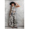 2025 Summer New Geometric Printing Casual Loose Vest Wide-leg Straight Pants Set