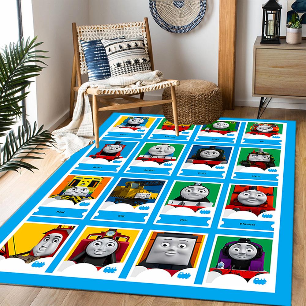 Thomas Friends Express Themed Anti-Slip Rugs - Polyester Home Decor, Suitable for Bedrooms, Living Rooms, Doorways, Studios, and Decorations