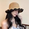 Straw Bucket Hat Women's Summer Lace New Seaside Vacation Beach Hat Big Brim Breathable Sunshade Sun Protection Hat