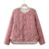 Winter Outer Wear Small Cotton-padded Jacket with Floral Lining for Women, Warm Cotton-padded Tops