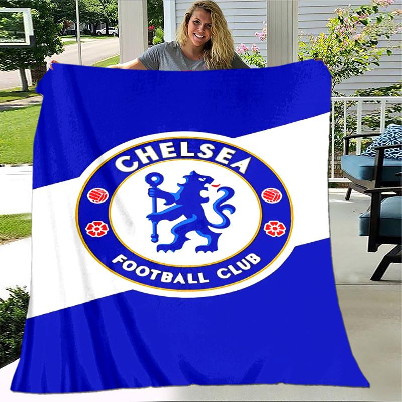 1pc Blanket - Chelsea FC logo Print Design, Lightweight Blanket for Sofa, Bed- Soft &Warm, Gift for All Seasons