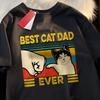 2026 Hot Sale Best Cat Dad Ever Punch Male Female Tops Oversized Cotton Tee Clothes Summer Street T Shirts Fashion Breathable Tshirt Couple