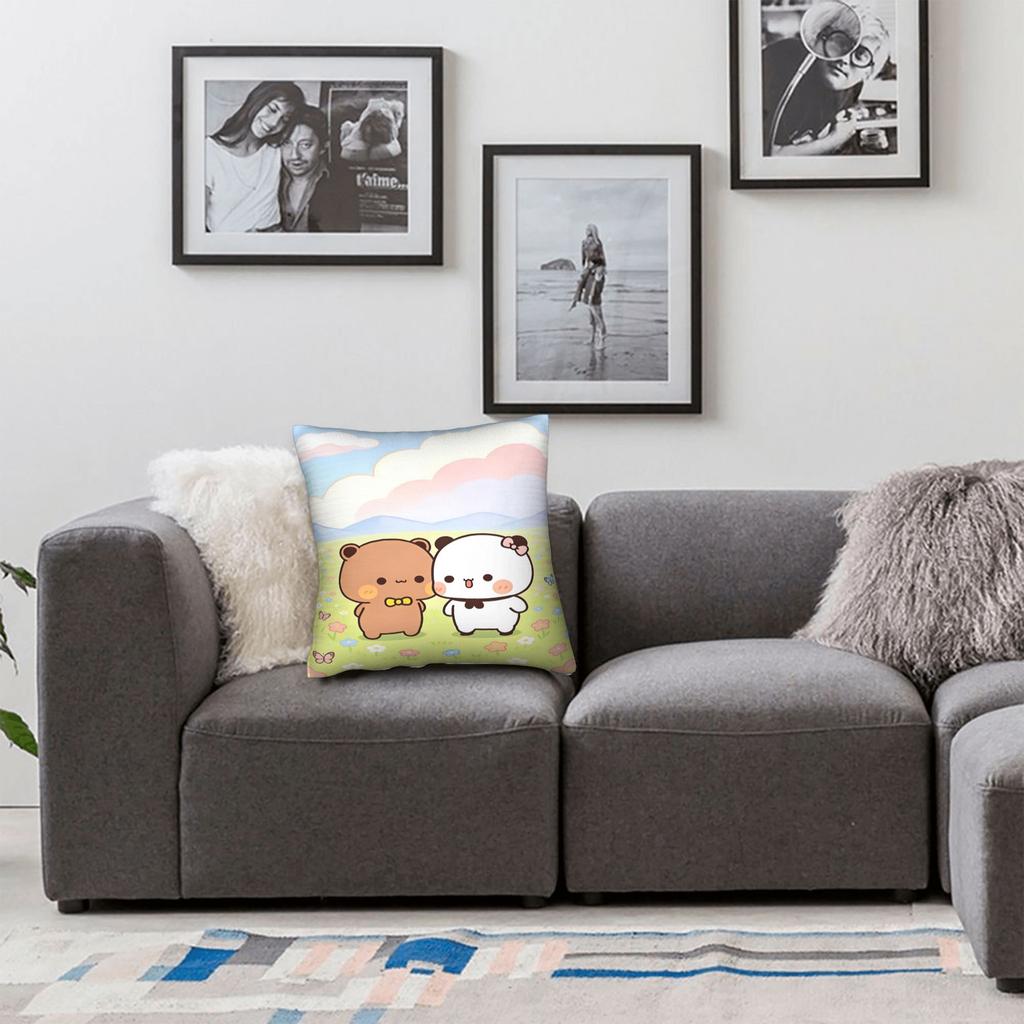 Bear Cartoon Cute Bubu Dudu Pillow Case Cushion Cover Soft Custom Diy Pillow Cover Novelty Pillowcases For Sofa Car Home Decor