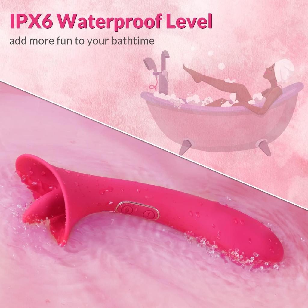 2 In 1 G-spot Vibrator Sex Toy for Women with Tongue Licking Nipples Clit Clitoris Stimulator Powerful Vibration Adults Toy