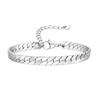 Vnox Gotische Zwarte Cubaanse Ketting Armbanden voor Mannen, Roestvrij Staal Platte Miami Curb Links Polsband, Eenvoudige Metalen Sieraden