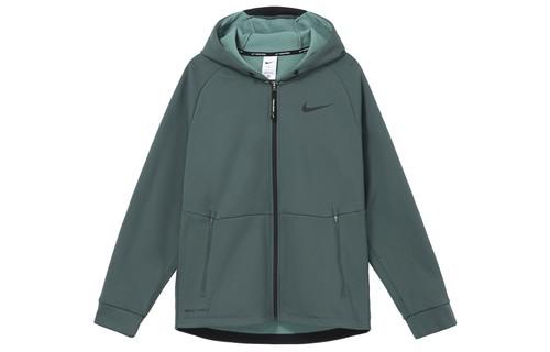 Nike Pro Therma-Fit Solid Logo Zip Hoodie Jacket DD2125-309 S зелёный