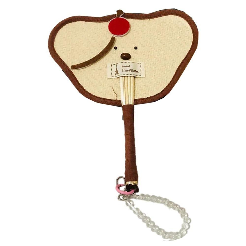 Decorative Bear Handheld Fan Cartoon Cute Summer Fan Unique Straw Woven Fans  Photography Prop