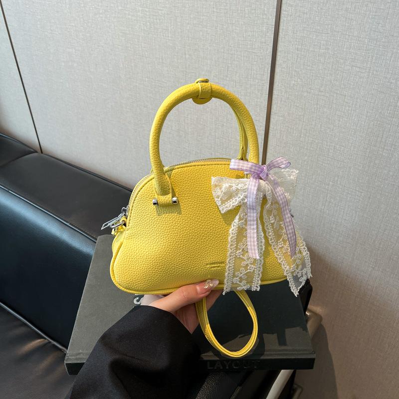 Versatile fashion bow lace shoulder bag women's summer new high-end messenger shell bag