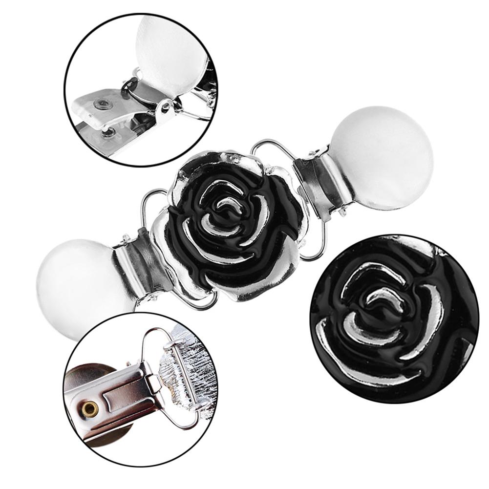 Elegant Alloy Plating Collar Clip Flower Pattern Brooch Jewelry Gift