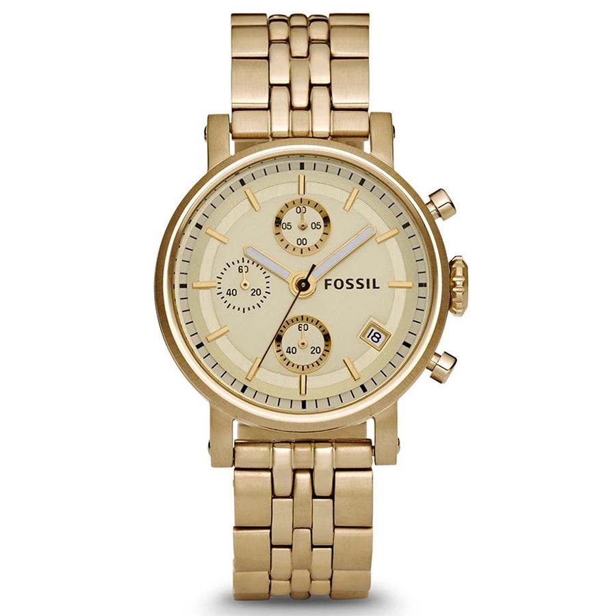 

Fossil Women s Gold-Tone Stainless Steel Watch - Matching Link Bracelet ES2197 золотой