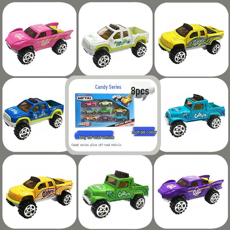 

Off-road 1:64 Alloy Car Model - Eight Colors, Slide Toy for Boys, Simulated Metal Vehicle.