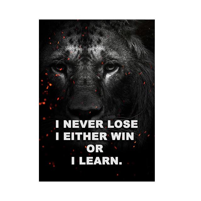 Lion and Tiger Motivational Text Posters Wall Art Canvas Prints Modern Animals Paintings Living Room Home Office Decor Pictures