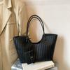 Vintage Woven Leather Tote Bag With Matching Pouch Large Capacity Shoulder Bag For Work Daily Commute Retro Casual Underarm Bag