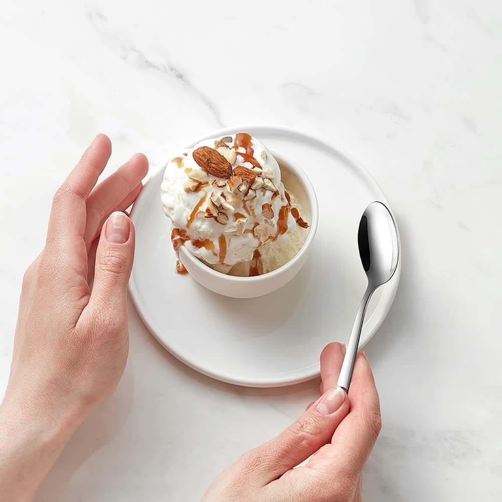 6-Piece Demitasse Espresso Spoons,5.1-Inch Mini Coffee Spoons Stainless Steel Small Spoons Mini Espresso Spoon for Dessert Ice Cream